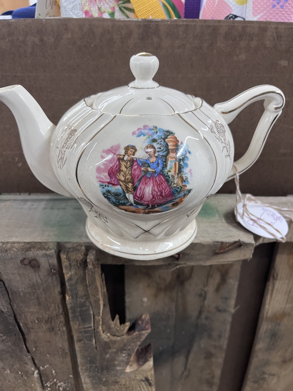 Vintage-Style Courting Couple Teapot
